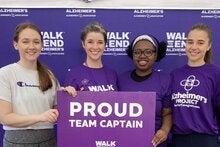 Dr. Sheffler, Naomi Frederic, Trinity Sims, and Copeland Frazee at the Alzheimer's Walk