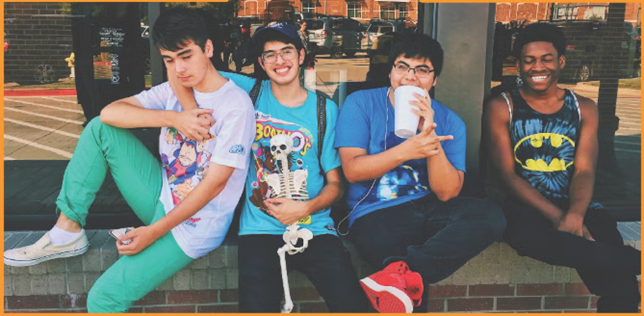 group of teenagers hanging out