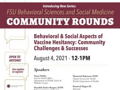Community Rounds Event: Behavioral & Social Aspects of Vaccine Hesitancy - Community Challenges and Successes.